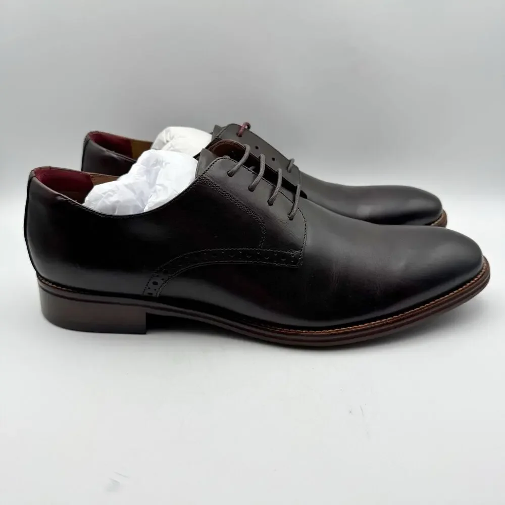 JOHNSTON & MURPHY Mens Conard 2.0 Dress Shoes US 13D Mahogany Brown Leather NIB